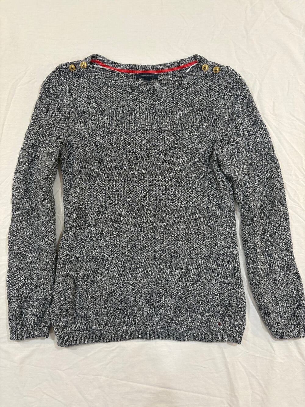 Tommy Hilfiger 100% Cotton Blue Knit Pullover Sweater Size Large